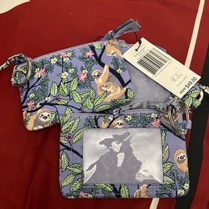 Vera Bradley Zip ID & Lanyard - Hanging Around Purple